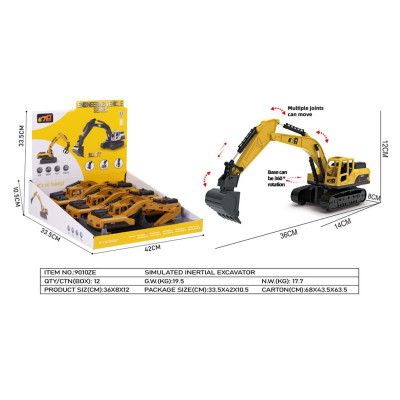 678 - 9010ZE Đồ chơi mô hình máy xúc quán tính chạy đà (KT 33.5x42x10.5cm) - 6pcs/Hộp