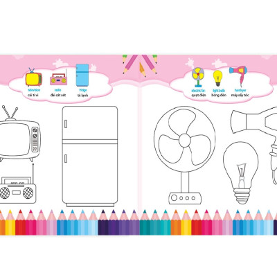 Sách - Bé Tô Màu 9999 - Tô Màu Sáng Tạo - Song Ngữ Anh Việt Dành Cho Trẻ Từ 2-6 Tuổi