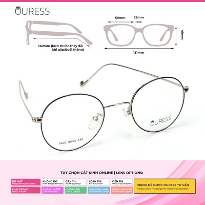 GỌNG KÍNH 9630 HỢP KIM SIÊU NHẸ HỢP THỜI TRANG –  OURESS