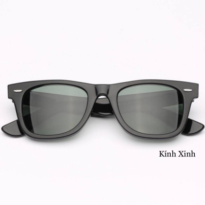 Kính râm, Kính mát Nam Mắt Vuông Tròng Thủy Tinh Gọng Nhựa Acetate Cao Cấp + Tặng Fullbox Phụ Kiện