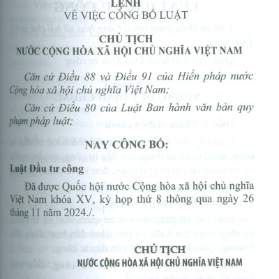 Luật Đầu Tư Công Năm 2024 