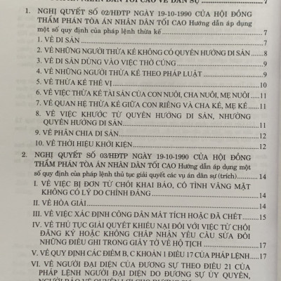 Hệ thống các nghị quyết của Hội đồng Thẩm phán Tòa án nhân dân tối cao về dân sự và tố tụng dân sự từ 1990-2023