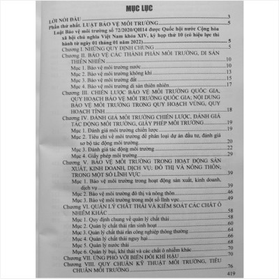 LUẬT BẢO VỆ MÔI TRƯỜNG VÀ CÁC VĂN BẢN HƯỚNG DẪN THI HÀNH
