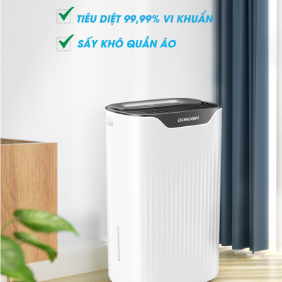 Máy hút ẩm gia dụng chính hãng Dorosin Airko 614 hàng chính hãng (15-35m2)/Công suất hút ẩm 14 lít /ngày - Cảm biến điện tử thông minh - Độ ồn thấp