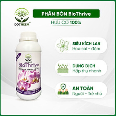 Phân bón kích hoa chuyên biệt cho hoa lan BIOTHRIVE giúp phong lan nở sai hoa hơn, lâu tàn, chuẩn form và đậm màu, hàng chính hãng thương hiệu Docneem