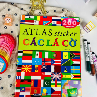 Sách - Atlas Sticker Các Lá Cờ - Hơn 200 Sticker - ndbooks