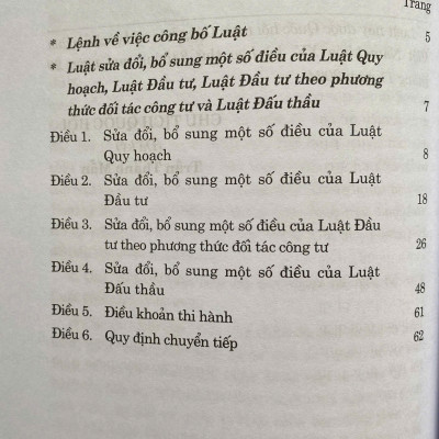 Luật Sửa Đổi, Bổ Sung Một Số Điều Của Luật Quy Hoạch, Luật Đầu Tư, Luật Đầu Tư Theo Phương Thức Đối Tác Công Tư Và Luật Đấu Thầu Năm 2024