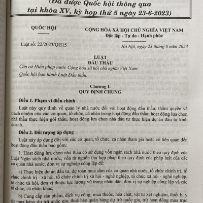 Luật đấu thầu- quy định lựa chọn nhà thầu, hạn chế thất thoát, lãng phí, tiêu cực, tham nhũng trong lĩnh vực đấu thầu - Luật giá