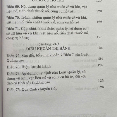 Luật Quản Lý, Sử Dụng V. ũ Khí, Vật Liệu Nổ Và Công Cụ Hỗ Trợ  Năm 2024