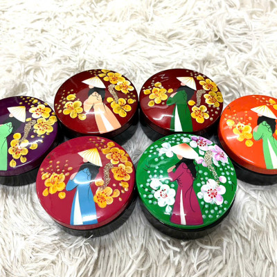 Hủ phấn nhỏ xinh xắn sơn mài đựng đồ vật nhỏ , trang sức, làm quà tặng,...
