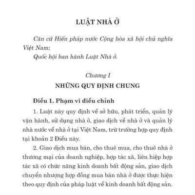 Luật nhà ở 2023 (sửa đổi, bổ sung năm 2024)