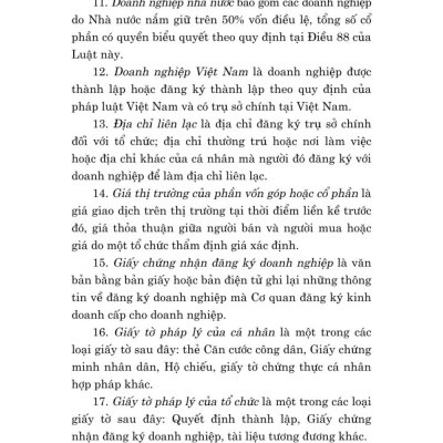 Luật doanh nghiệp năm 2020 (Sửa đổi, bổ sung năm 2022, 2024) bản in 2025
