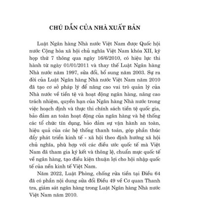 Luật ngân hàng nhà nước Việt Nam (hiện hành) (sửa đổi, bổ sung năm 2022)