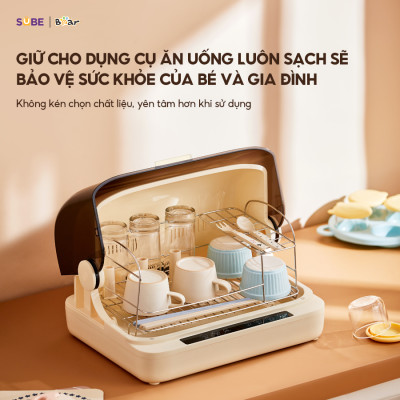 Máy Tiệt Trùng Sấy Khô UV 18L Bear Chống Ồn Tốt Khử Trùng Đa Dụng Cụ Không Tốn Điện Lưu Trữ 48H SB-MTT20 - Hàng Chính Hãng