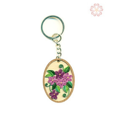 Móc khóa veener and quilling chủ đề các loài hoa size 4x5.6cm