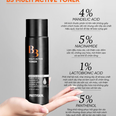 Toner Đa Chức Năng B3 Multi Active Tẩy Da Chết, Kiểm Soát Dầu Thừa, Phục Hồi Da Mụn 205ml
