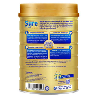 Sữa Bột Vinamilk Sure Prevent - Hộp Thiếc 900g