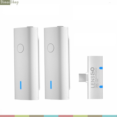 Lensgo LWM-518C - Micro Cài Áo Không Dây 2.4GHz, Thu Âm Cho Điện Thoại Làm Vlog, Phát Trực Tiếp- Hàng chính hãng