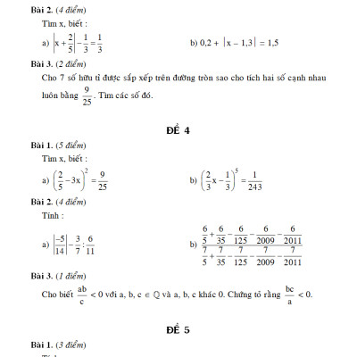 	100 Đề Kiểm Tra Toán 7 _KV