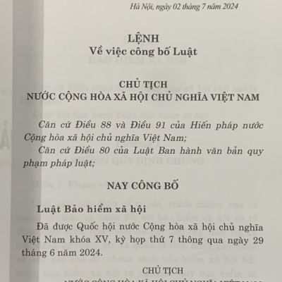 Luật Bảo hiểm xã hội năm 2024