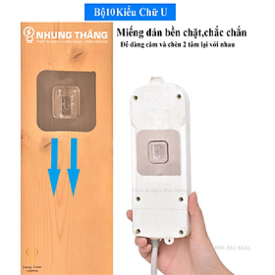 Combo Miếng Dán Tường - Treo Ổ Cắm Điện -  Modem Wifi - Giá Đỡ Treo Tường Cố Định Ổ Cắm Điện