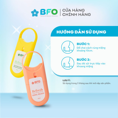 Combo 2 Xịt Thơm Miệng Befresh Cho Hơi Thở Thơm Mát Chỉ Trong 3 Giây Dung Tích 10ml