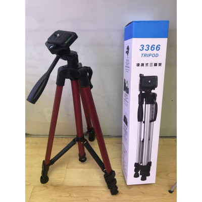 Chân giá đỡ máy chụp ảnh/ quay phim Tripod 3366 + Giá đỡ điện thoại - Hàng chính hãng