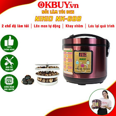 Máy Làm Tỏi Đen Nikio NK-688 - Nồi Ủ Tỏi Đen Cao Cấp, Công Nghệ Nhật Bản, Làm Tỏi Và Sấy Khô Tự Động, Tỉ Lệ Thành Công 99%, Tỏi Thơm Ngon Chuẩn Vị - Dung Tích 5 Lít, Làm Được 1.5 Kg Tỏi - Hàng Chính Hãng (5L) - Hàng chính hãng