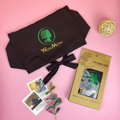 Combo 2 đai quấn muối vải cotton siêu bền, có dây kéo, dùng đựng muối quấn bụng Wonmom