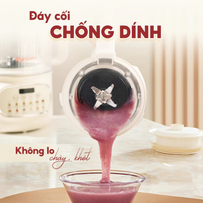 Máy làm sữa hạt thủy tinh chống ồn Masuto MS Love Plus dung tích 1,2L có hẹn giờ 12 chế độ nấu - Hàng chính hãng