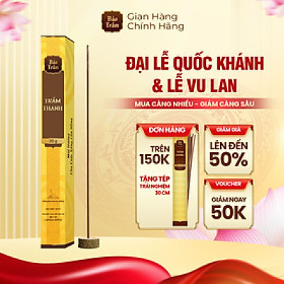 Trầm Thanh Cao Cấp 20cm – Hộp Vàng 20g – Bảo Trầm | Hương Trầm Tự Nhiên – Sạch – Thư Giãn