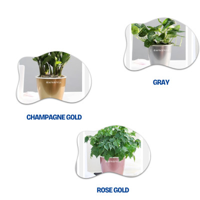 Chậu tự tưới W09 Monrovia, chất liệu nhựa PP, thiết kế tráng bạc sang trọng, màu sắc tinh tế