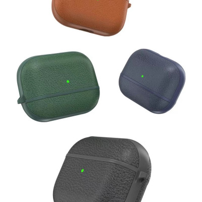 BAO WIWU CALFSKIN GENUINE LEATHER CASE DÀNH CHO ARIPOD 3, CHẤT LIỆU DA THẬT KẾT HỢP KHUNG NHỰA CAO CẤP- Hàng Chính Hãng