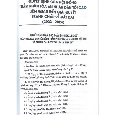 100 câu hỏi giải quyết tranh chấp về đất đai tại Tòa án