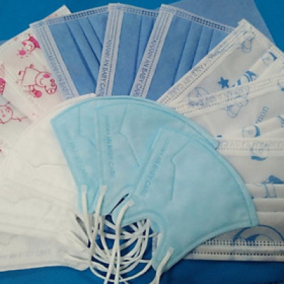 2 cái khẩu trang y tế trẻ em 3 lớp kháng khuẩn KHÁNH AN màu ngẫu nhiên cho Học sinh tiểu học cấp 1