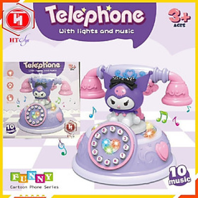 Đồ Chơi Điện Thoại Cho Bé, Điện Thoại Đồ CHơi Hình Kuromi Siêu Cute, Có Đèn Và Nhạc, Đồ Chơi Trẻ Em HT SYS