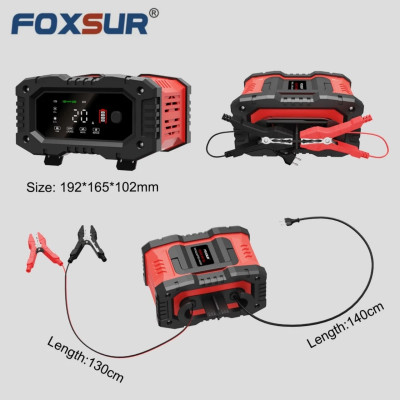 FOXSUR Sạc Bình 12V-24V Nhật Bản: 7 Giai Đoạn Thông Minh, 300A , ĐÈN TRANG TRÍ