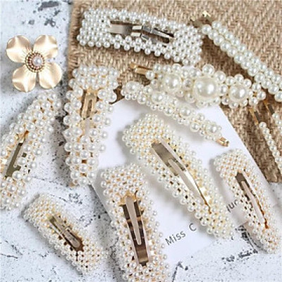 Kẹp Tóc Mái Đính Ngọc Trai 1 cái  - giao mẫu ngẫu nhiên 