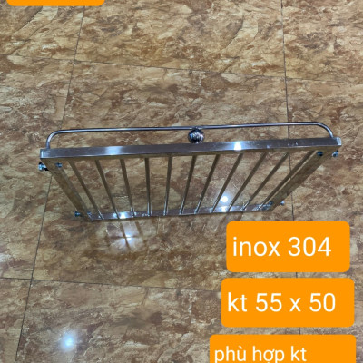 GIÁ GẦM BẾP , KỆ ĐỂ ĐỒ NHÀ BẾP INOX 304 .KT 55 X 50 CM ( 1sp )