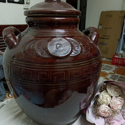 Chum đựng rượu gạo gốm sứ Bát Tràng loại 40L