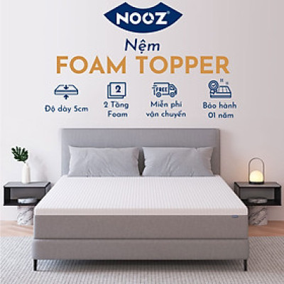 Nệm Foam Topper NOOZ Home Goods với Tiêu Chuẩn CertiPUR-US Ruột Đệm Cao Su Non Hỗ Trợ Nâng Đỡ Vỏ Đệm Tencel