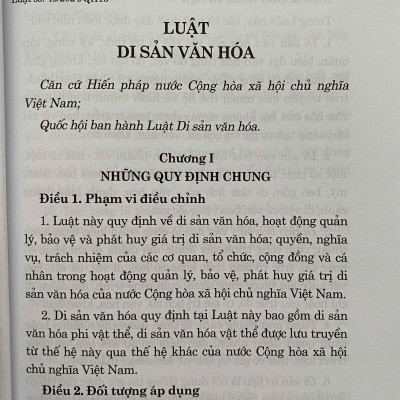 Luật Di Sản Văn Hoá Năm 2024