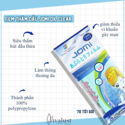 Giấy Thấm Dầu Jomi Nhật Bản - Thấm dầu dạng Phim Japan Oil Clear Film (70 Tờ)