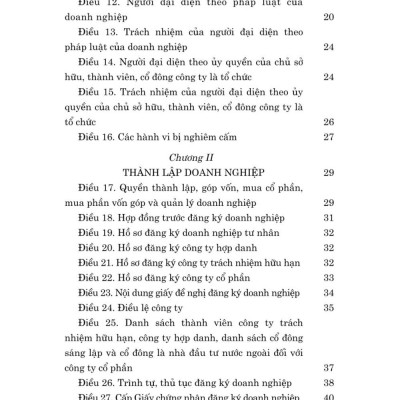 Luật doanh nghiệp năm 2020 (Sửa đổi, bổ sung năm 2022, 2024) bản in 2025