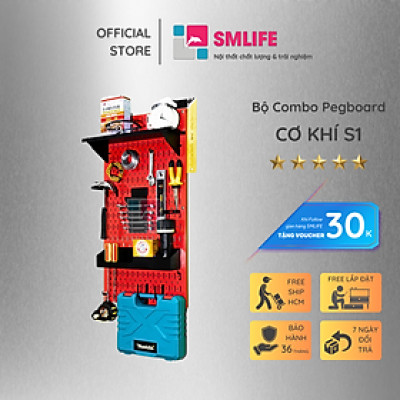 Bảng Treo Đồ Nghề Pegboard Cơ Khí SMLIFE S1 Red