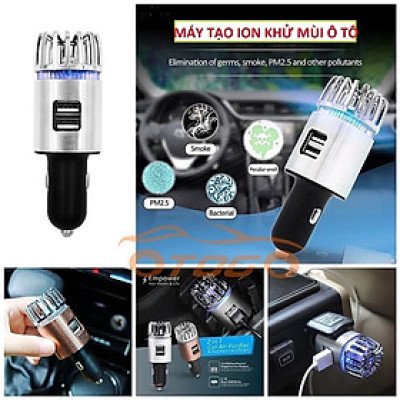 Máy Lọc KhônngKhí ÔTo Tạo Ion Âm – Khử Mùi, Kháng Khuẩn, Kèm 2 Cổng Sạc USB, đèn ốp trần