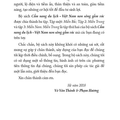  Cẩm nang du lịch: Việt Nam Non Sông Gấm Vóc - Miền Trung (Tái bản có sửa chữa, bổ sung)