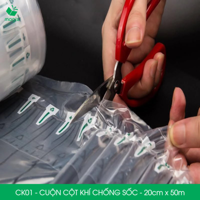 Cuộn cột khí chống sốc - 20cm x 50m - Xốp hơi, đệm hơi đóng gói hàng dễ vỡ - CK01