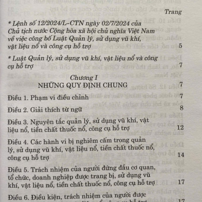 Luật Quản Lý, Sử Dụng V. ũ Khí, Vật Liệu Nổ Và Công Cụ Hỗ Trợ  Năm 2024