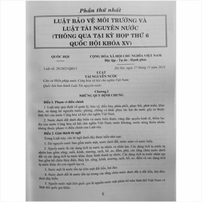 Sách Luật Bảo Vệ Môi Trường - Quy Chuẩn Kỹ Thuật Quốc Gia, Công Tác Thanh Tra Xử Phạt Vi Phạm Hành Chính Về Môi Trường - Luật Tài Nguyên Nước - V2303D